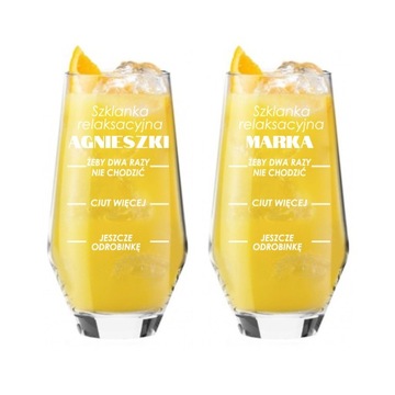 SZKLANKI do DRINKÓW KOKTAJLI z GRAWEREM 6szt. PREZENT URODZINY 18 20 30 40