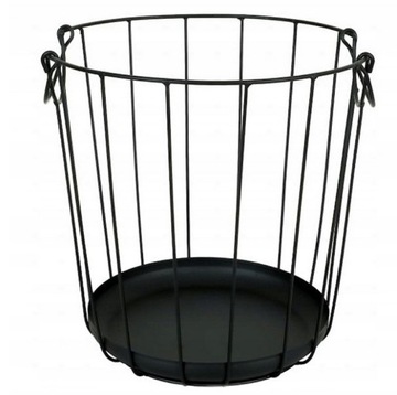 Kosz metalowy z uchwytami 38x38x38 cm czarny