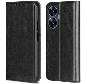Etui z klapką Ochrona Fona do Realme C55 Skórzane czarny