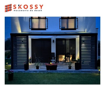 Крепление доски под углом СКОССИ к беседкам, навесам, террасам, заборам АНТРАЦИТ