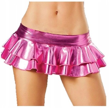 SEXY INTENSYWNIE RÓŻOWA MINI SPÓDNICZKA VINYL XXL