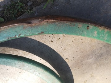 Stare koło żeliwne 4 ramienne średnica 93,2 cm industrial PRL DIY