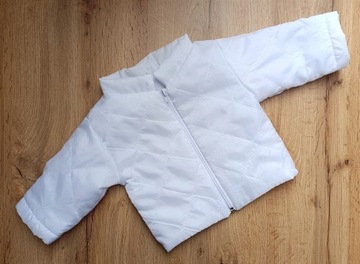 KELLO - Biała kurtka kurteczka na chrzest na 80 cm Wiosna