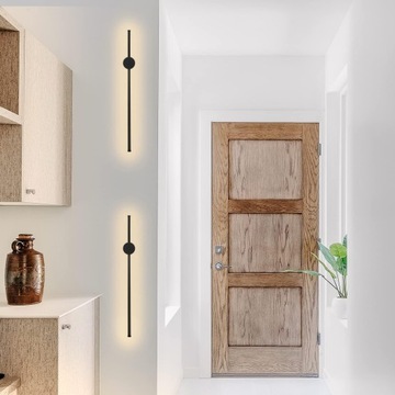 СВЕТОДИОДНЫЙ НАСТЕННЫЙ СВЕТИЛЬНИК СОВРЕМЕННЫЙ ЛИНЕЙНЫЙ НАСТЕННЫЙ СВЕТИЛЬНИК ПОВОРОТ 90°, 60 СМ, ЧЕРНЫЙ