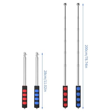 2 ТЕЛЕСКОПИЧЕСКИХ ИНДИКАТОРА, РЕГУЛИРУЕМЫЙ ВЫДВИЖНОЙ ПОДАРОК ​​ДЛЯ УЧИТЕЛЯ, 1,5 м.