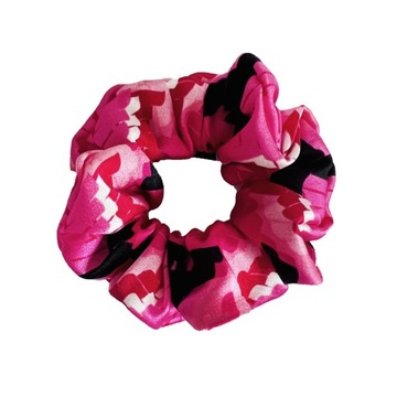 Jedwabna gumka do włosów scrunchie ze wzorem Disco