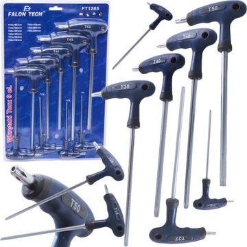 ОТВЕРТКИ УГЛОВЫЕ TORX С ОТВЕРСТИЯМИ 9 шт. T10- T50