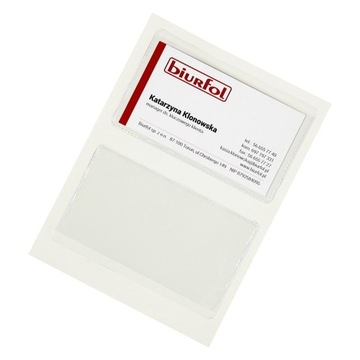 Kieszeń samoprzylepna na wizytówki Biurfol op. 10 sztuk