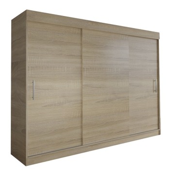 SZAFA MILAN - 3D 210 CM - DĄB SONOMA - garderoba trzydrzwiowa z uchwytem