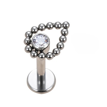 G23 Titanium PIERC Labret Stud Zircon Paved Cartilage Tragus Pircing Earrin