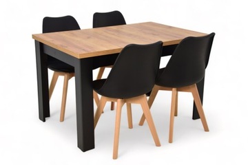 Zestaw Stół rozkładany 80x140/180 dąb craft 4 krzesła WYBÓR KOLORÓW