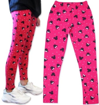 146 LEGGINSY MYSZKAA długie bawełniane róż