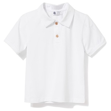 TuSzyte | Biała koszulka polo, bawełna R.104/110