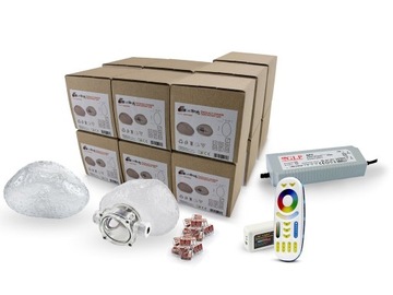 14x Lampa Ogrodowa Kamień 24V LED RGB