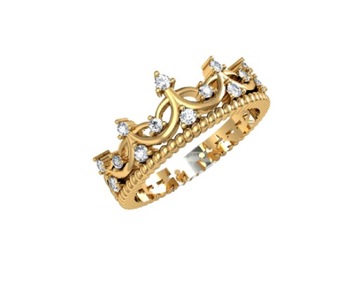 Wspaniały złoty pierścionek korona! 585