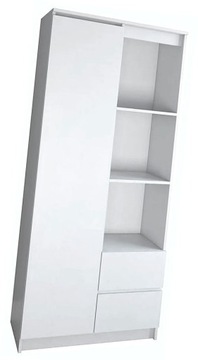 REGAŁ BIUROWY PÓŁOTWARTY SZUFLADY PÓŁKI DRZWI BIEL