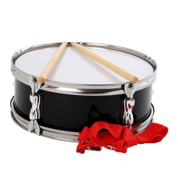 13-дюймовый малый барабан с плечевым ремнем Музыкальные барабаны для детей, подростков и мальчиков, черные
