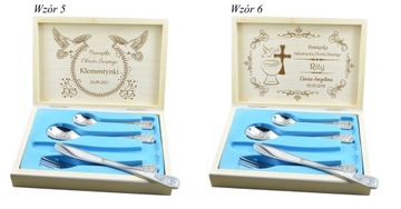 ДЕТСКИЕ СТОЛОВЫЕ ПРИБОРЫ НА КРЕЩЕНИЕ В КОРОБКЕ ПОДАРОК ​​НА КРЕСТИЕ С ГРАВИРОВКОЙ