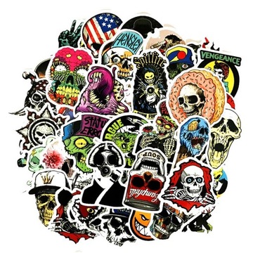 WLEPY STICKER BOMB NAKLEJKI CZASZKI MIX 50szt