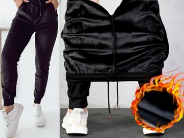 БРЮКИ С УТЕПЛЕННЫМ МЕХОМ, ПЛОТНЫЙ ВЕЛЮР, 2XL/3XL