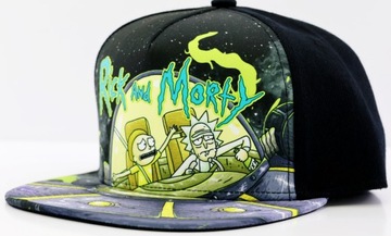 Czapka z prostym daszkiem chłopięca Rick and Morty SNAPBACK 53-58cm czarna