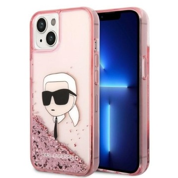 Oryginalne Etui KARL LAGERFELD pokrowiec z Cieczą brokat do iPhone 13 14 15