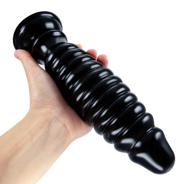 21.8cm Gwintowany Wibrator Z Zatyczką Analną Masturbatory Fisting Zabawki