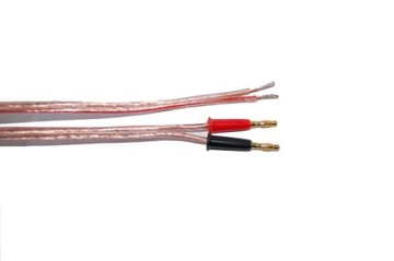 Kabel głośnikowy 2x2,5mm z wtykami bananowymi 1m