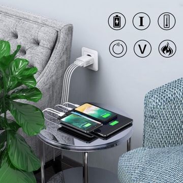 USB-зарядное устройство QC3.0 с 4 портами и несколькими разъемами для зарядки для IPHONE GALAXY