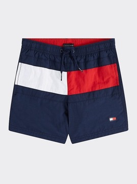 TOMMY HILFIGER GRANATOWE KĄPIELÓWKI LOGO (8-10L)
