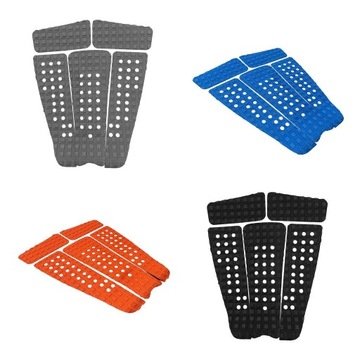 de-5 Pieces Square Grooved EVA Surfboard Skimboard Longboard Deck Grip Gray