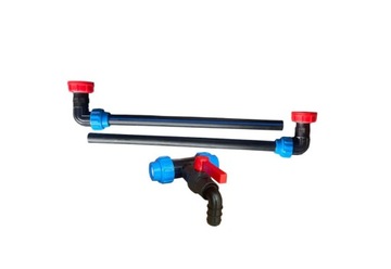 Łącznik dwóch zbiorników IBC S60x6 trójnik, rura HDPE Ø32 mm, zawór 1