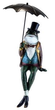 FIGURKA ŻABA SIEDZĄCA Z PARASOLEM PIERROT 44CM