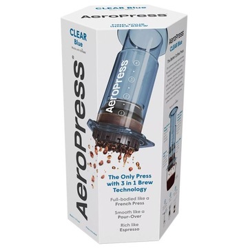 AEROPRESS CLEAR BLUE ZAPARZACZ i FILTRY - kolor niebieski ORYGINAŁ