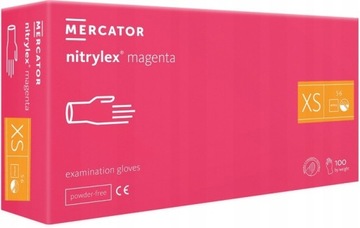 RĘKAWICE MAGENTA NITRYLEX 100 SZT. 6-XS NITRYLOWE