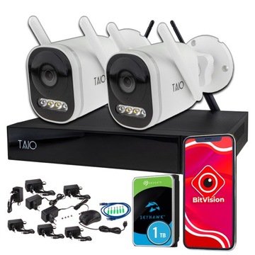 Zestaw 2 kamer do monitoringu|5MPx|Rozmowa dwukierunkowa| Podgląd na żywo