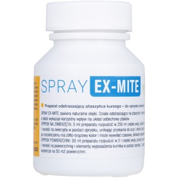 Спрей для борьбы с клещами и блохами от паразитов Ex-Mite 50 мл