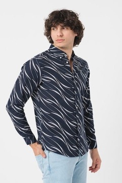 JACK&JONES GRANATOWA KOSZULA WZÓR (L)