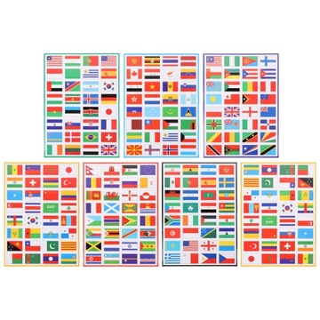 Naklejki z flagą świata Zestaw dużych flag