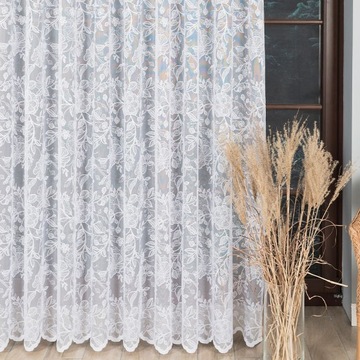 FIRANY FIRANA GOTOWA ŻAKARDOWA BIAŁA BEZ PRASOWANIA NA ŻABKI 400x250