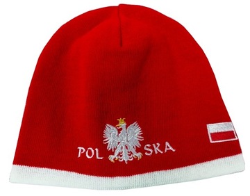Czapka zimowa zimówka Polska kibica :: cienki splot :: wzór C10