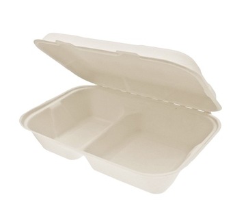 Pojemnik pół obiadu dwudzielny Menu box z trzciny cukrowej - 50 szt.