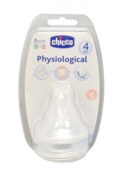 CHICCO соска силіконова зі швидким потоком 4 міс.+ 2 шт.