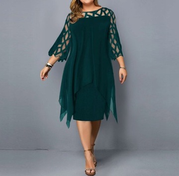 Elegantné šifónové šaty plus size ROZ L-6XL