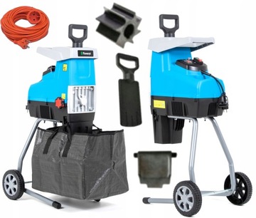 ROZDRABNIACZ FREZOWY ELEKTRYCZNY RĘBAK DO GAŁĘZI 2800W 44mm MAX + WOREK + P