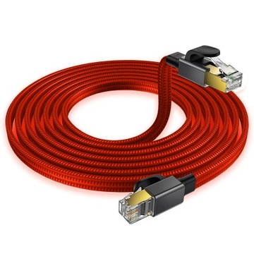 Kabel Sieciowy 3M LAN ETHERNET RJ45 Cat8 40Gbps 2000Mhz Przewód Gaming