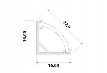 Угловой светодиодный профиль для ЛЕНТЫ С ЛАМПОЙ, 2м, алюминий, угловой