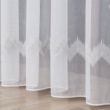 Штора вышитая серым узором и свинцом, 280 см.