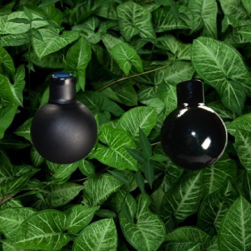 Стеклянные фенечки-подвески BOX 3см ЧЕРНЫЕ 16 шт.