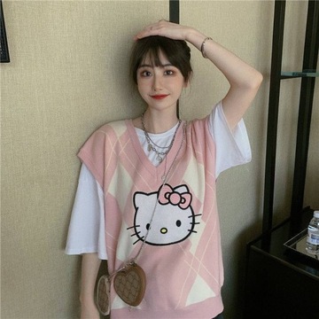 C23 Sweterek Hello Kitty ANIME Harajuku Kawaii - S